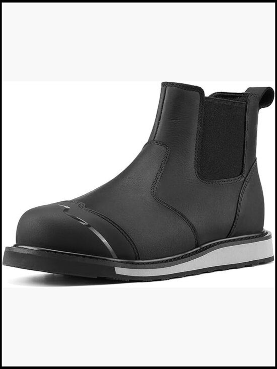 Mens Steel Toe Work Boots Slip Resistant Chelsea Boots EH Protection Water Oil main image 6